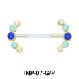 Splendid Curved Stone Invisible Nipple Piercing INP-07